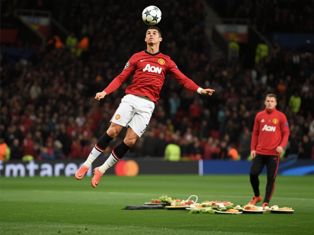 40岁C罗悬空惊艳2球,恐怖身体再夺MVP 一个经典案例便是2013年他在曼联时期的